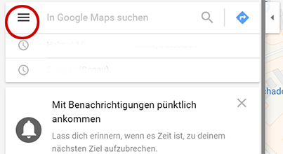 Eigene Google Rezension löschen &ndash; Menü öffnen