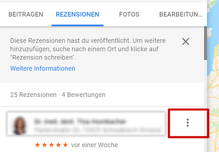 Eigene Google Rezension löschen